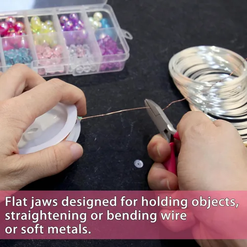 Miniatura 2 de SPEEDWOX - Mini alicates de punta rosa, alicates de pico de pato de 7,6 cm para hacer joyas, suministros de manualidades y pasatiempos de bricolaje