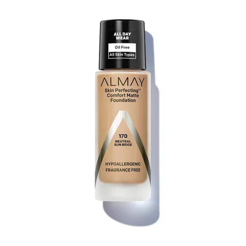 Miniatura 12 de Almay Skin Perfecting Comfort Base Mate, Hipoalergénica, Libre de Crueldad-Sin Fragancia, Maquillaje Líquido Probado por Dermatólogos, Capuchino