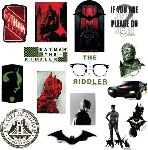 Miniatura 4 de The Batman Sticker Pack – Calcomanías de vinilo troqueladas inspiradas en películas grandes de lujo paquete variado para laptop, botella de agua