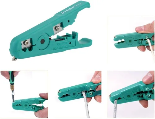 Miniatura 2 de ProsKit 6PK-501 portátil multifuncional precisión UTP/STP cable pelacables herramienta de alta calidad alicates de corte