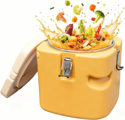 Miniatura 8 de Contenedor de sopa aislado de 2.5 galones, caja caliente comercial, enfriador de alimentos con 4 hebillas, asas, portador de sopa para restaurante
