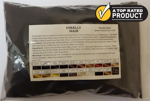 Miniatura 6 de Finally Hair Bolsa de recarga de fibras, 1.98 oz de corrector de pérdida de cabello premium en una bolsa de repuesto (negro)