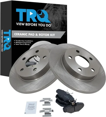 Miniatura 106 de TRQ Kit de rotor de freno trasero y pastillas de cerámica Posi premium compatible con camioneta Chevy GMC