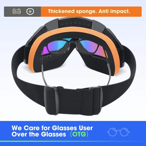Miniatura 3 de MAMBAOUT Gafas de esquí de nieve para adultos, gafas de snowboard para jóvenes, adolescentes, hombres y mujeres, gafas de moto de nieve de visión
