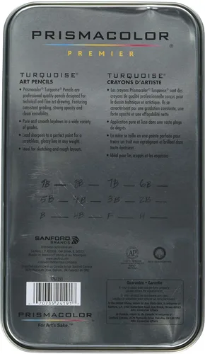 Miniatura 2 de Prismacolor - Lápices de grafito de grado suave color turquesa Premier, lápices de arte (1 paquete de 12)