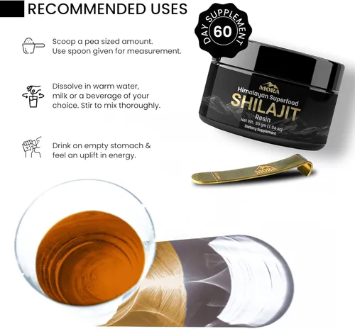 Miniatura 5 de Well Being Mora Himalayan Shilajit Resina Contiene más de 85 oligoelementos y 75% + ácido fúlvico Suplemento rico en minerales para hombres