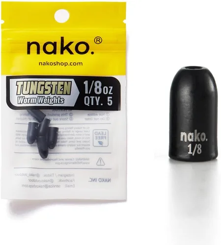 Miniatura 11 de Nako - Pesas de bala de tungsteno para pesca, de 1/32 oz a 3/4 oz, color calabaza negra y verde sin astillas, pesas de pesca para aparejo de Texas