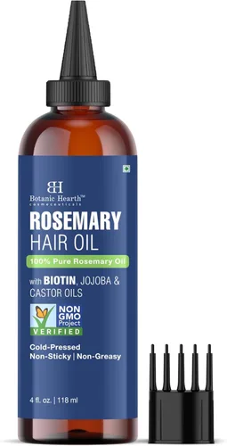 Botanic Hearth Aceite capilar para el crecimiento del cabello | Aceite de romero para el crecimiento del cabello con biotina, ricino y jojoba |