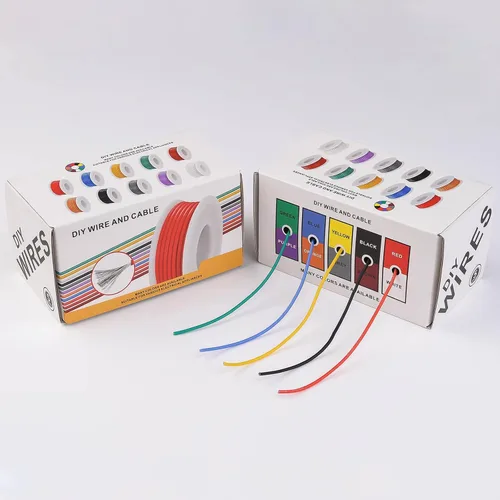 Miniatura 6 de Cable eléctrico de 20AWG, cables de silicona flexibles, cable trenzado de cobre estañado calibre 20, diámetro exterior: 1,8 mm, 5 colores, 19,6