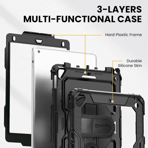 Miniatura 9 de Timecity - Funda para iPad de 6ª y 5ª generación, 9,7 pulgadas, 2018/2017, con soporte giratorio, silicona, carcasa protectora de PC de repuesto