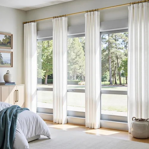 Miniatura 45 de JINCHAN Cortinas de lino de 108 pulgadas de largo, juego de 2 paneles, cortinas de ventana para sala de estar y dormitorio, cortinas