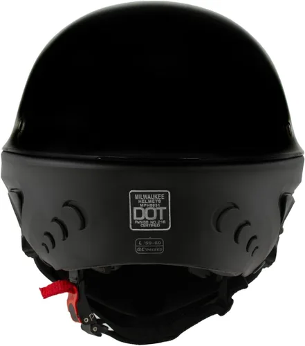 Miniatura 9 de Milwaukee Helmets MPH9831DOT Rascal - Casco de motocicleta 2 en 1 de cara abierta 3/4, negro brillante, para hombres y mujeres, talla S