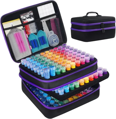 Miniatura 8 de Douorgan Contenedores de Almacenamiento de Pintura de Diamante Accesorios y Herramientas Organizador Portátil de Pintura de Diamante Estuche