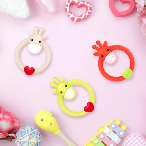 Miniatura 6 de SHARE&CARE Heart - Juego de 3 anillos de silicona sin BPA, mordedores de bebé, juguetes de dentición para bebés de 3 meses por encima de los bebés