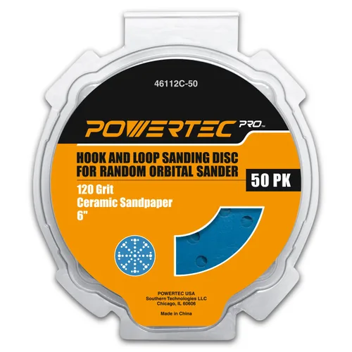 Miniatura 22 de POWERTEC PRO 45900C-45 - Disco de lijado surtido de 9 agujeros de 5 pulgadas, grano 80/120/220, discos de respaldo de gancho y bucle de cerámica