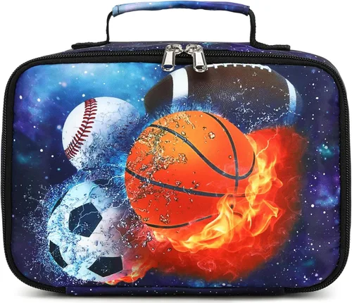 LEDAOU Lonchera para Niños Bolsa de Almuerzo Aislada Niños Niñas Pequeños Lonchera Reutilizable para Escuela Picnic Senderismo Azul
