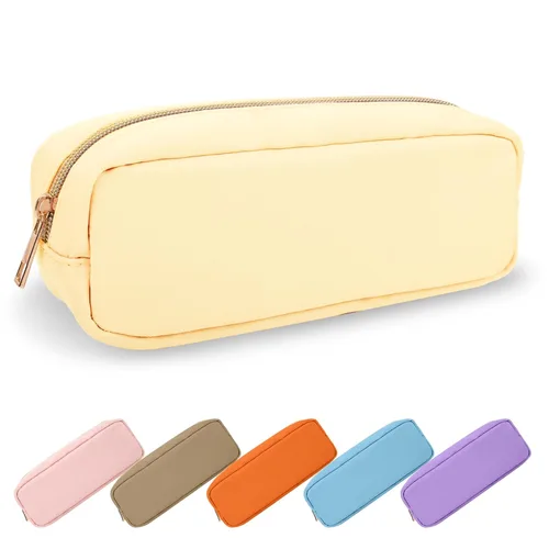Miniatura 111 de Estuche pequeño para lápices y maquillaje para bolso, lindo estuche de lápices, bolsa de pinceles de maquillaje de nylon con cremallera, estuche
