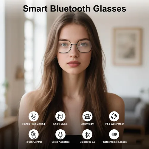 Miniatura 2 de Lentes Bluetooth de audio inteligente, lentes que cambian de color, altavoces de oído abierto, tiempo de reproducción de 5 horas, llamadas manos