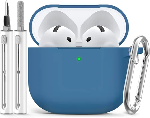 Miniatura 26 de Ljusmicker – Funda para AirPods 4 (2024) con cierre magnético en la tapa y juego de limpieza, funda protectora de silicona suave para Apple AirPods