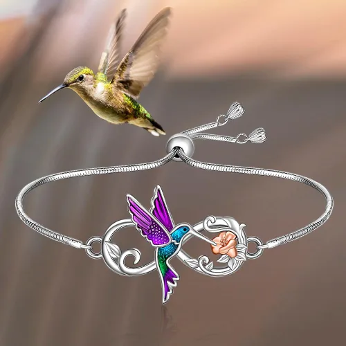 Miniatura 6 de Hummingbird Sea Turtle Chakra Lotus Bracelet for Women 925 Sterling Silver Jewelry Charms Birthday Valentines Gifts