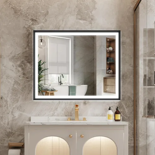 Miniatura 19 de WELLFOR Espejo de baño LED de 28 x 36 pulgadas, espejo de tocador de baño con luz, espejo de pared de baño, espejo de baño iluminado, montaje
