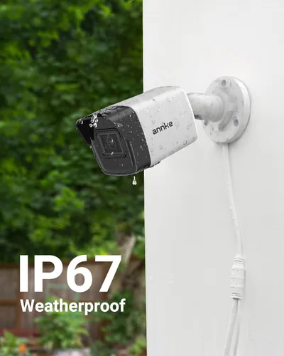 Miniatura 8 de ANNKE Paquete de 2 cámaras de seguridad PoE de 5MP con micrófono/audio, cámaras IP para exteriores con lente gran angular de 0.110 in, visión