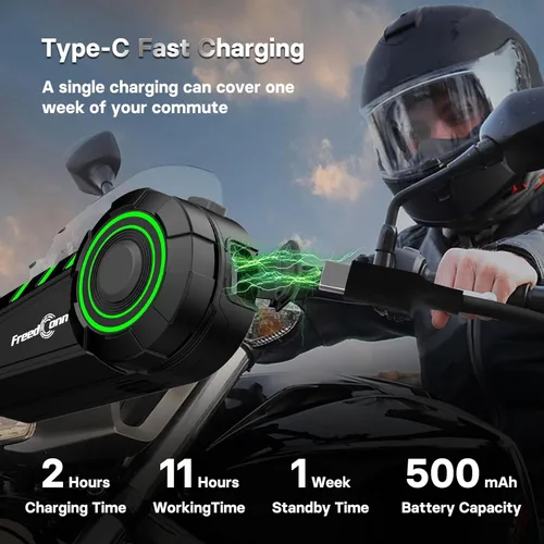 Miniatura 5 de FreedConn Auriculares Bluetooth KY para motocicleta, casco Bluetooth, intercomunicador, sistemas de comunicación de motocicleta con cancelación