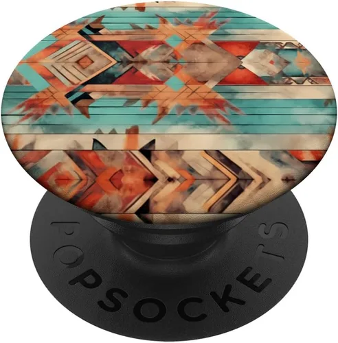 Miniatura 6 de Patrón azteca bohemio occidental, estilo vintage, patrón tribal PopSockets MagSafe PopGrip para iPhone