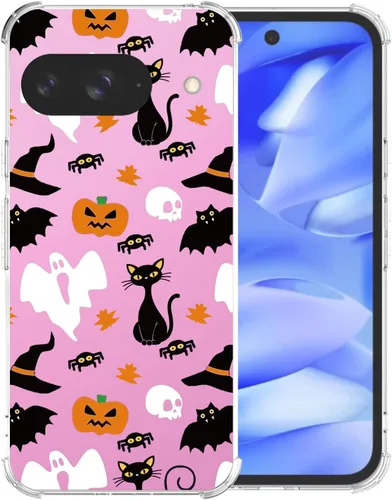 Miniatura 43 de Funda transparente de Halloween para Google 6a, con patrón de fantasma, funda protectora de TPU suave, delgada, a prueba de golpes, para niños