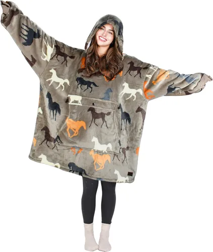 Miniatura 32 de Tirrinia Sudadera Manta de Gran Tamaño con Capucha, Mantas Sherpa Esponjosas Vestibles, Manta Sudadera Reversible y Acogedora, Regalo para Adultos #