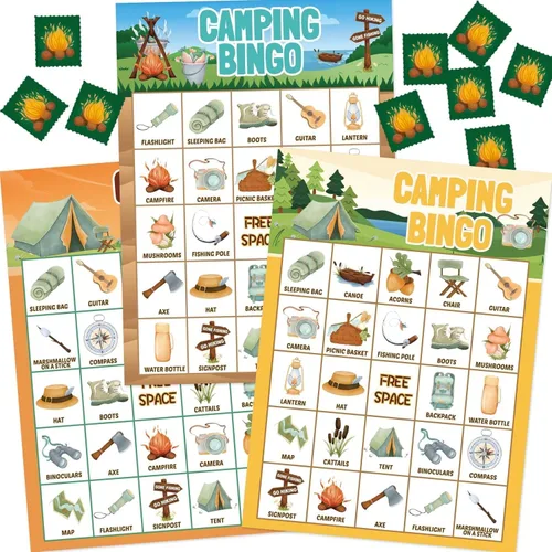 Miniatura 9 de Fancy Land Juego de bingo de camping para niños 24 jugadores al aire libre fiesta campamento actividades de aventura suministro