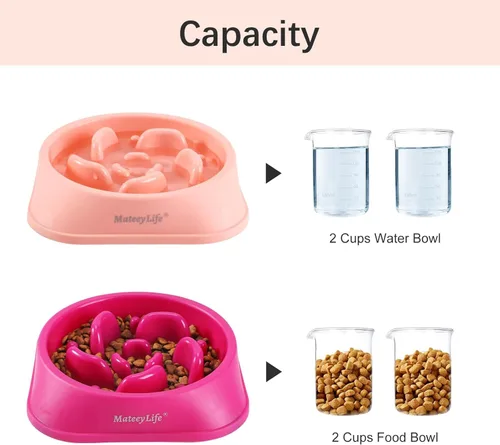 Miniatura 5 de MateeyLife - Cuencos de alimentación lenta, antiasfixia, tipo rompecabezas, interactivos, antideslizantes, para detener la hinchazón, para perros