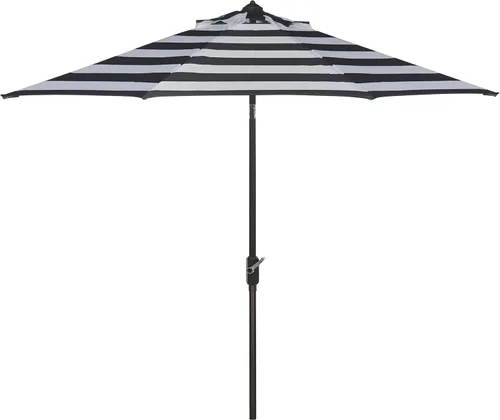 Miniatura 7 de SAFAVIEH Colección al aire libre Iris Fashion Line Auto Tilt Paraguas de 9 pulgadas 2-Gris/Blanco