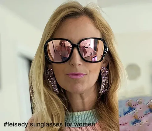 Miniatura 19 de FEISEDY - gafas de sol polarizadas para mujer, marco compuesto brillante B2289
