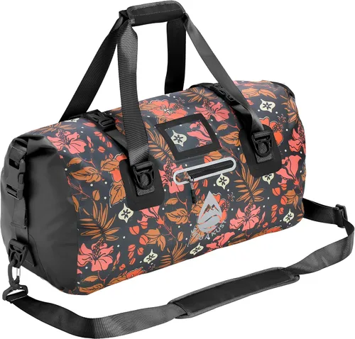Miniatura 11 de Skog Å Kust Duffelsak - Bolsa de lona impermeable resistente para deportes, viajes y más, tamaños de 40, 60 y 90 litros, Negro, Deportivo/resistente