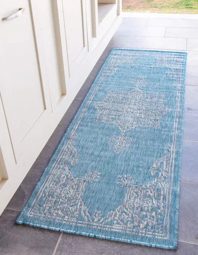 Miniatura 52 de Unique Loom Outdoor Traditional Collection - Alfombra de área antigua (4 pies 1 pulgada x 6 pies 1 pulgada, rectangular, beige y negro)