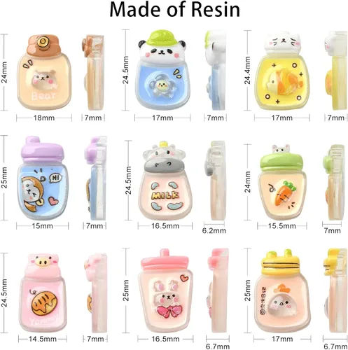 Miniatura 3 de LiQunSweet 50 unidades de taza de agua con forma de taza de agua, vaca, zanahoria, conejo, mono, cerdo, panda, gato, pollito, oso, cuentas