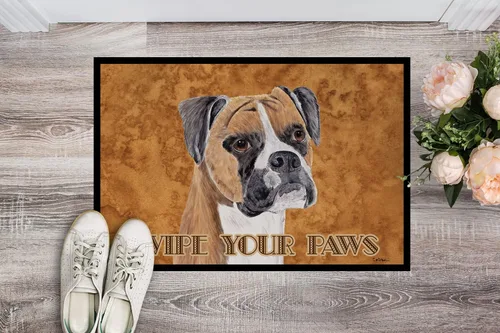 Miniatura 2 de Caroline's Treasures SC9121JMAT Boxer Wipe Your Paws - Tapete para puerta delantera, 24 x 36 pulgadas, para interiores y exteriores, para entrada