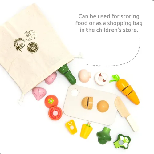 Miniatura 3 de UMU® Juego de verduras de corte – Accesorio de cocina de madera para jugar, multiusos, accesorios de juego de simulación, juguetes de madera