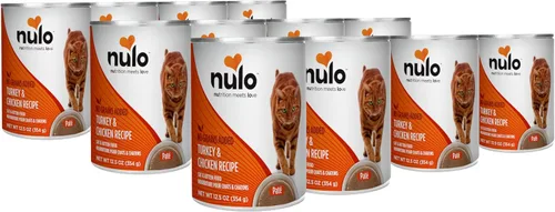 Nulo Receta de Pavo y Pollo Paté Alimento enlatado húmedo para gatos, 12.5 onzas (paquete de 12)
