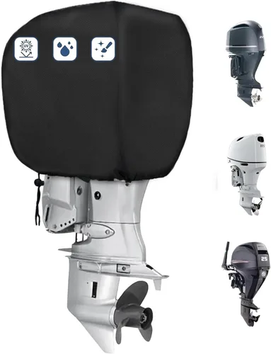 Miniatura 10 de FLYMEI Cubierta de motor fuera de borda marina para Mercury Yamaha Honda 5 8 HP, protector completo de motor de barco con cremallera, tela Oxford