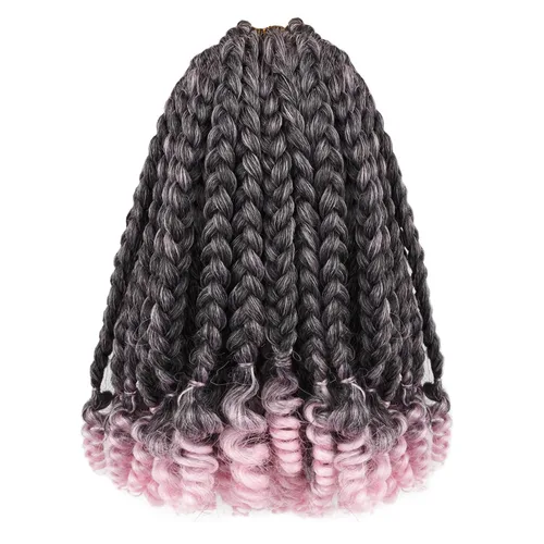 Miniatura 12 de Pelo corto Goddess Box trenzado de ganchillo para mujeres negras y bebés niños, 7 paquetes de 10 pulgadas, color negro natural, cabello sintético