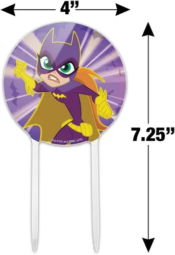 Miniatura 2 de Acrílico DC Super Hero Girls Batgirl Cake Topper Decoración de fiesta para boda, aniversario, cumpleaños, graduación
