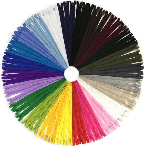 Miniatura 12 de Cremalleras, DOITEM 72 piezas de cremalleras para coser de 8 pulgadas, 12 pulgadas, 16 pulgadas, multicolor, cremallera de bobina de nailon para 20