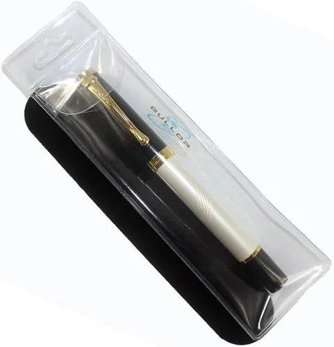 Miniatura 6 de Gullor Pluma estilográfica Jinhao 500 línea blanca tallado patrón pluma con clip dorado