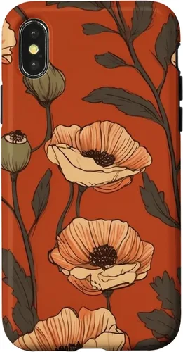 Miniatura 5 de iPhone 16 Floral Pattern Poppies Terracotta Poppy Flower Case