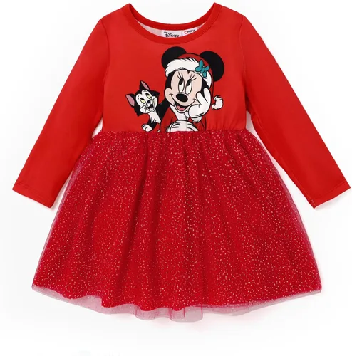 Miniatura 12 de Disney Frozen Elsa Princesa Cenicienta Ariel Jazmín Rapunzel Vestido para bebé/niña, Vestido de manga larga con volantes y superposición de malla