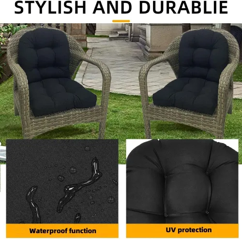 Miniatura 6 de Srutirbo Juego de 2 cojines de asiento para sillas de exterior, impermeables, de 19 x 19 pulgadas, en forma de U, para sillas de patio y sillas Gris