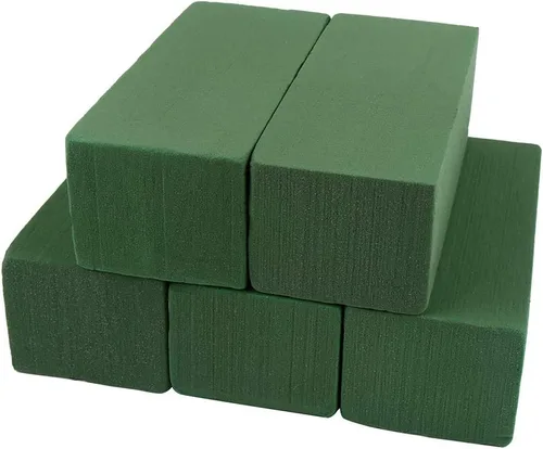 CCINEE Ladrillos de espuma floral, bloques verdes de espuma para floristería, suministros para arreglos florales, manualidades, paquete de 5