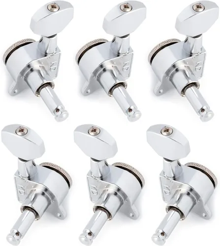 Miniatura 2 de Clavijas de afinación de cuerdas de guitarra con bloqueo Llaves de afinación Máquinas Cabezales Afinadores 1:18 Ración de engranajes 3L 3R